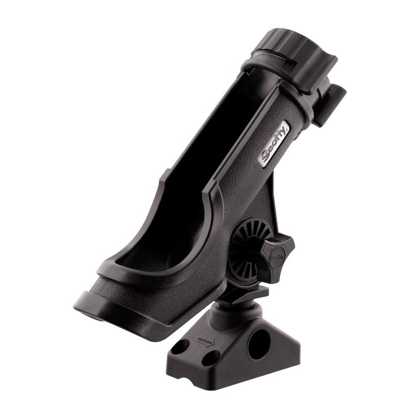 Scotty #230-BK Powerlock Black Rod Holder with #241 Side Deck Mount - Image 2